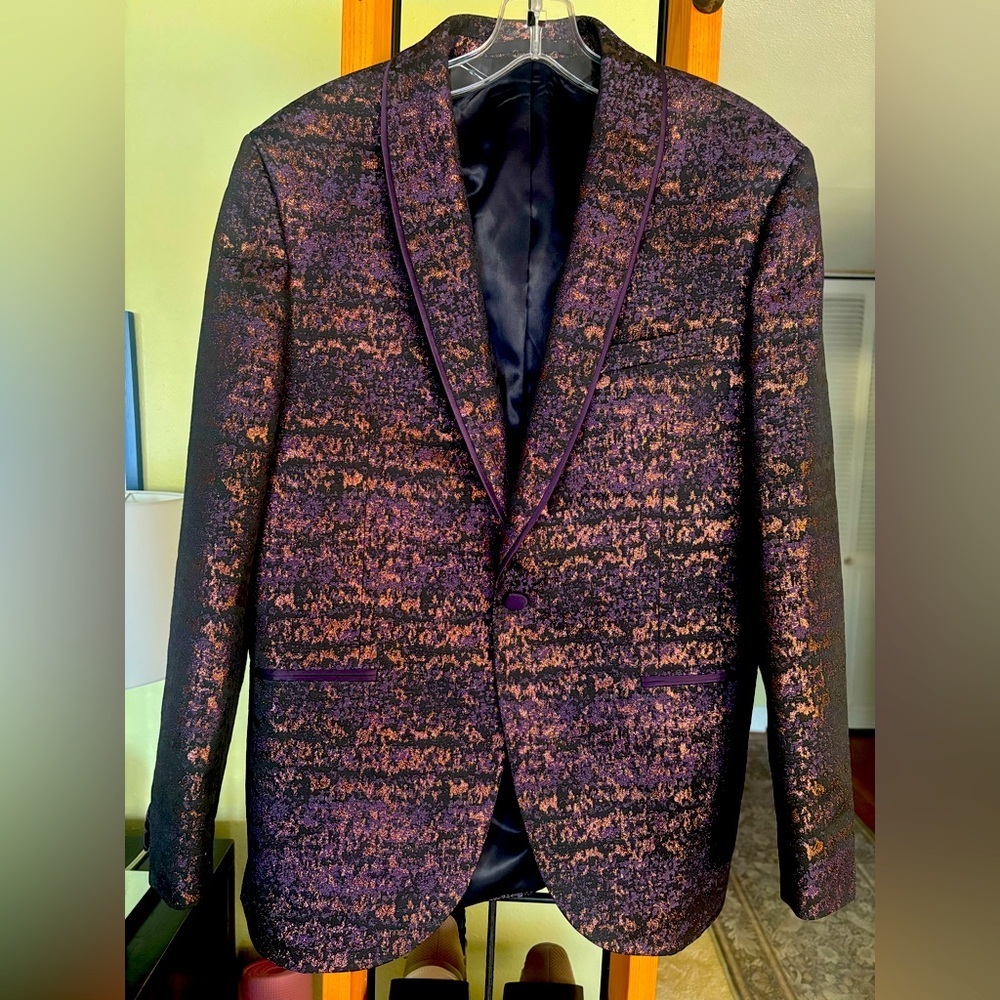 NWOT Topman Purple Shimmer Suit Set Size 42R